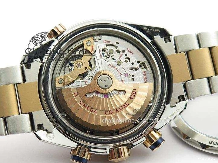 1224 FlexibleFit Seamaster Professional Chrono SS RG Blue Ceramic Blue Dial On SS RG Bracelet A 8211